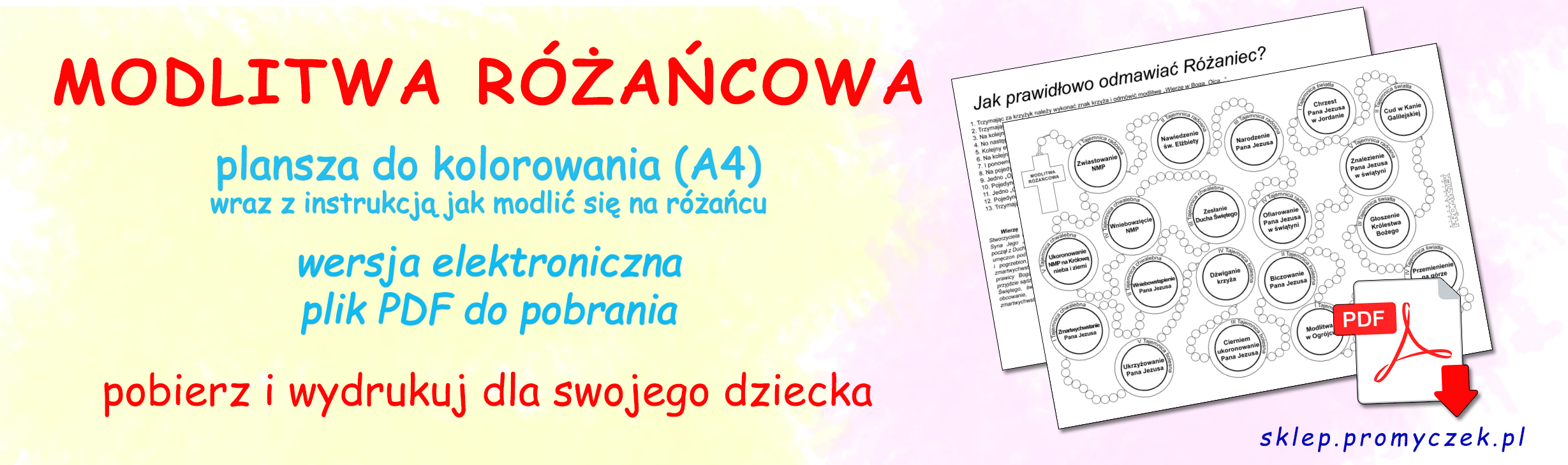 Różaniec - A4 do kolorowania